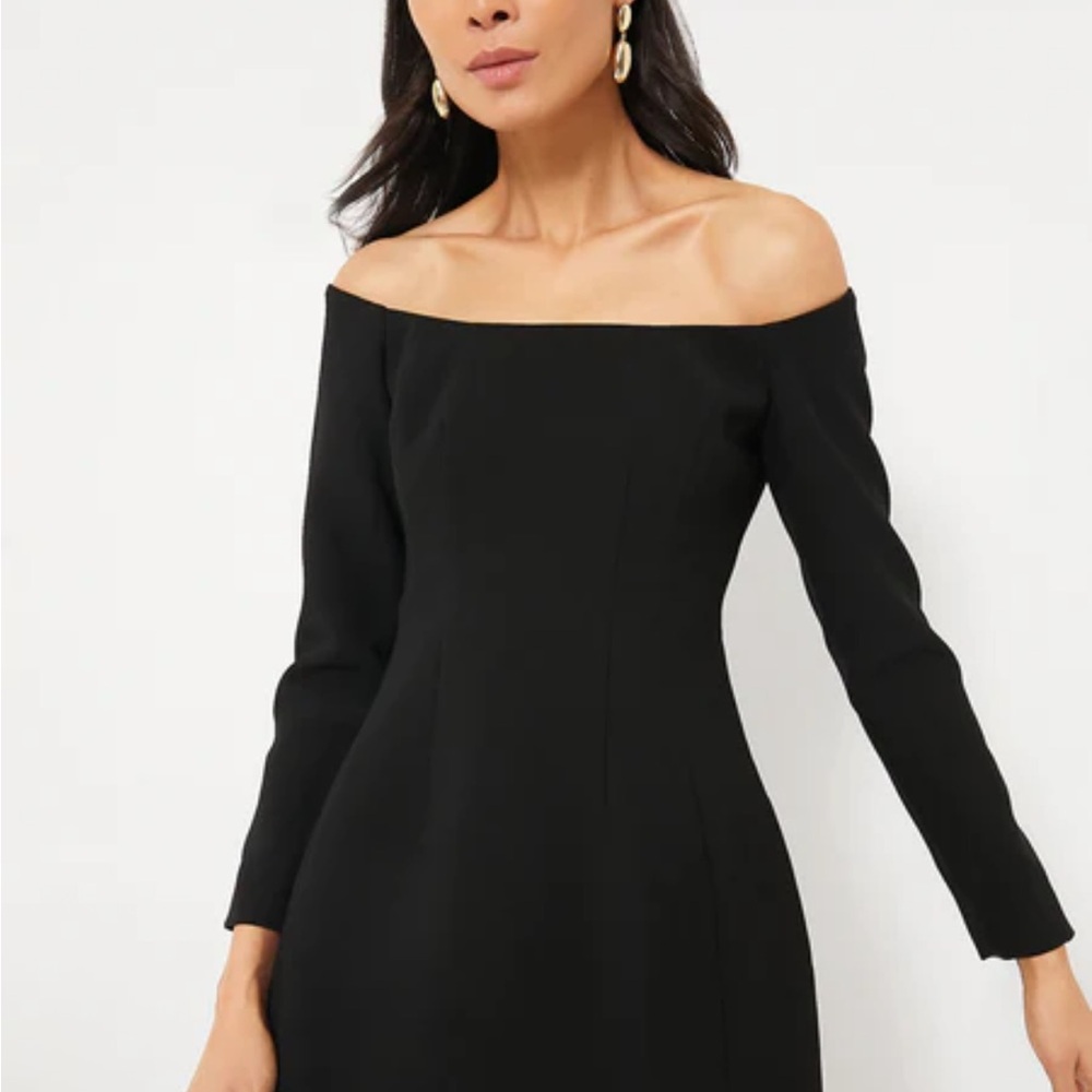 Tuckernuck Black Blakely Dress Off-Shoulder Long Sleeve
